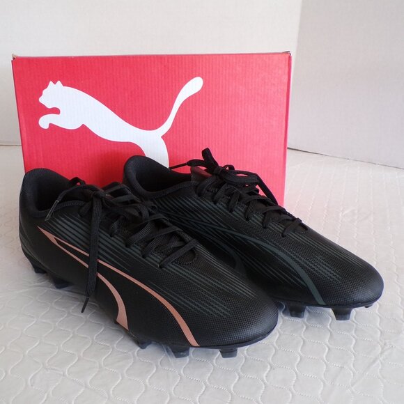 PUMA MEN'S BRAND NEW ULTRA PLAY FIRM GROUND FG BLACK AND ROSE SOCCER CLEATS - Picture 2 of 15